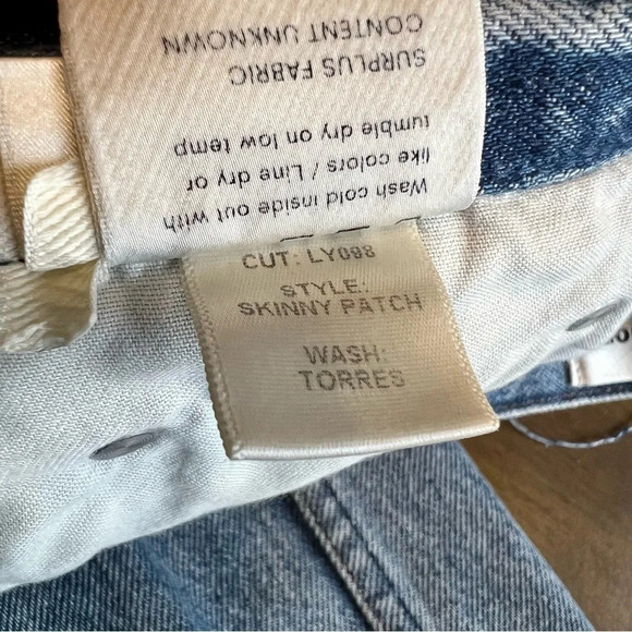 Reformation High Waisted Skinny Patch Distressed Jeans - Picture 11 of 12